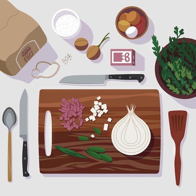 Ингредиенты и кухонные принадлежности